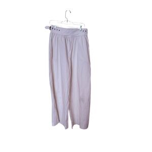 Unsubscribed Wide Leg Belted Cream Linen Pants Women Size‎ 10